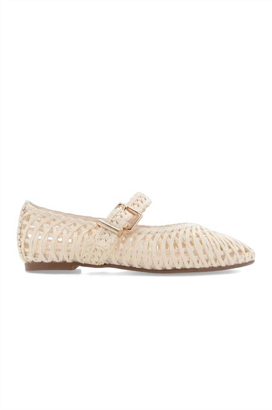 NEW BILLINI women's franky flat in ivory raffia weave